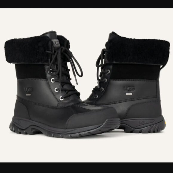 NIB UGG Men's Butte Black Boots, sz 8 - Picture 1 of 16